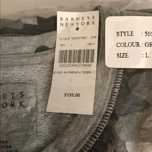 - Barney’s New York French Terry Sweatshirt New /Tag